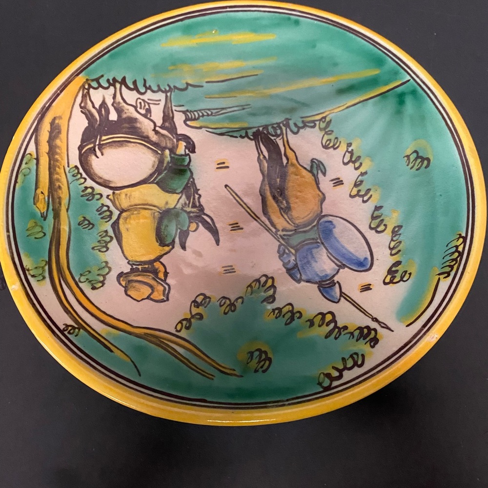 Hand-Painted Ceramic Plate with Pastoral Scene, Talavera Pottery. - Picture 4 of 10